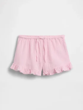 Kinderkatoenen gaaskorte broek met ruches