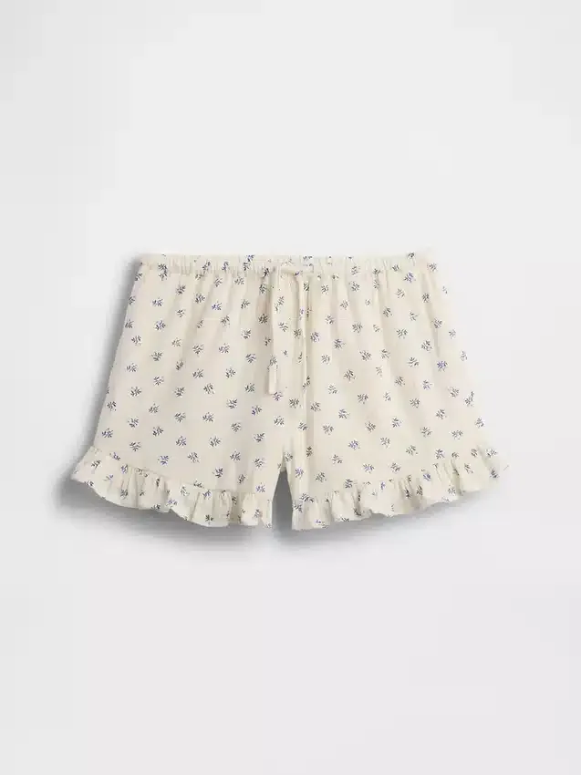 Kinderkatoenen gaaskorte broek met ruches