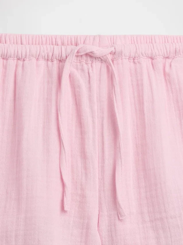 Kinderkatoenen gaaskorte broek met ruches