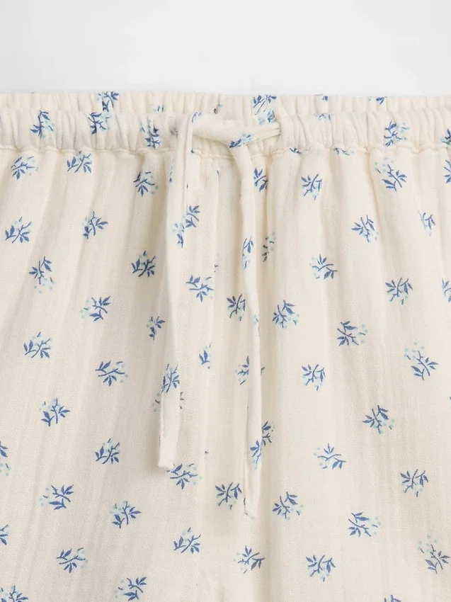 Kinderkatoenen gaaskorte broek met ruches