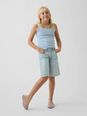 Kinderkorte broeken met lage taille en lang model