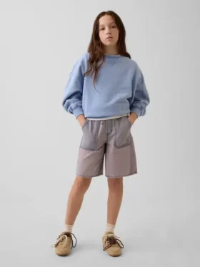 Kinderkorte broeken met lage taille en lang model
