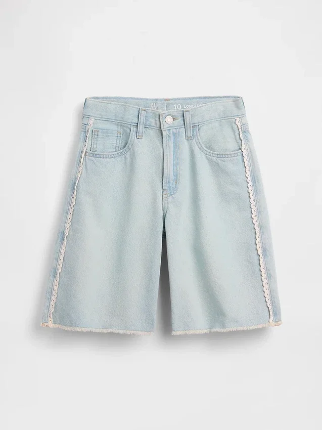 Kinderkorte broeken met lage taille en lang model