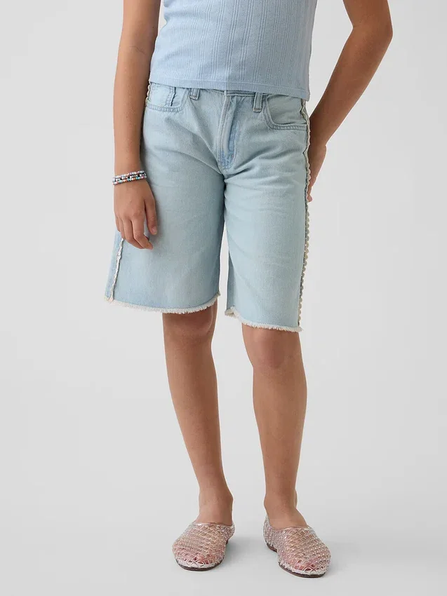Kinderkorte broeken met lage taille en lang model
