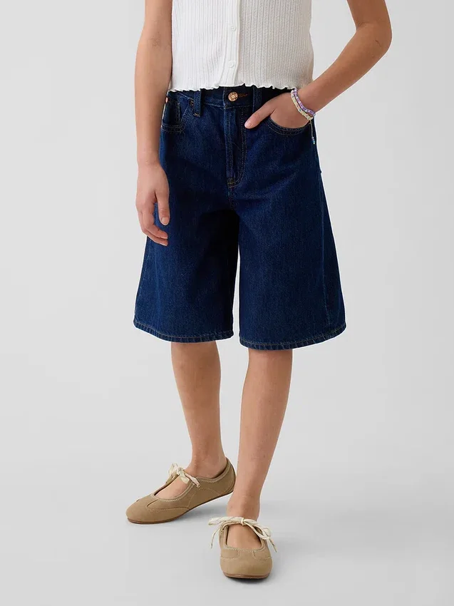Kinderkorte broeken met lage taille en lang model