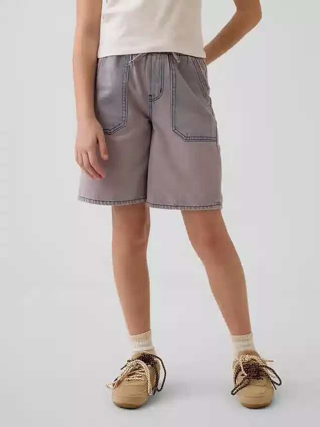 Kinderkorte broeken met lage taille en lang model