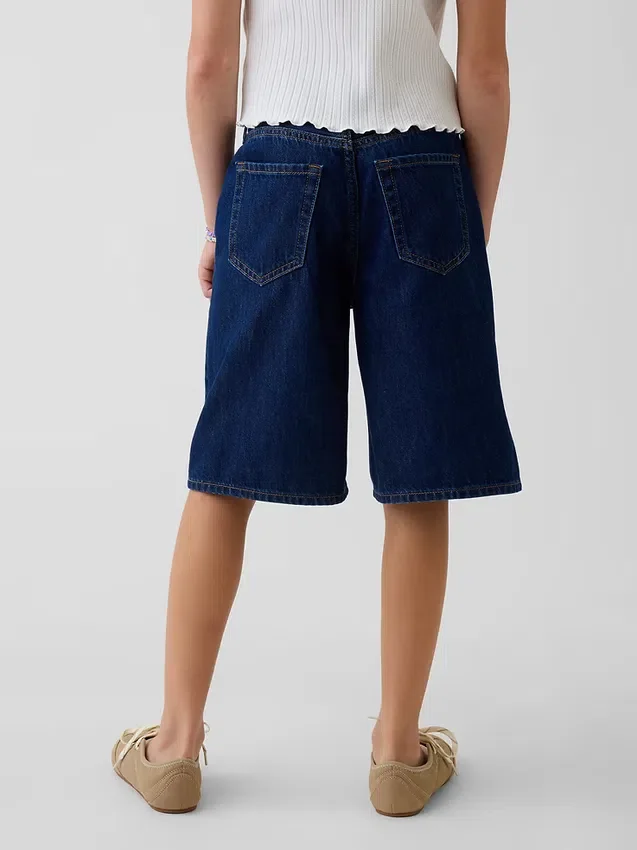 Kinderkorte broeken met lage taille en lang model