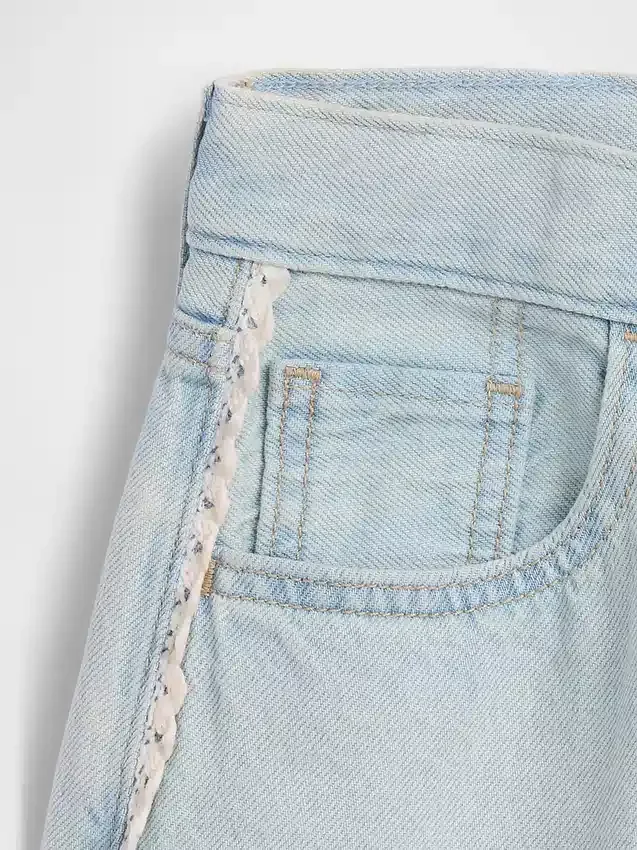 Kinderkorte broeken met lage taille en lang model