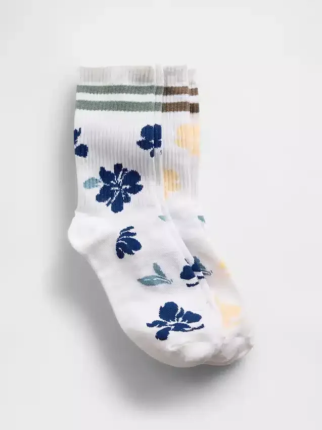 Kinderkorte sokken met bloemenprint