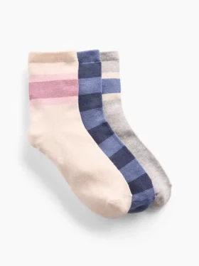 Kinderkorte sokken met kleurblokstrepen (3-pack)
