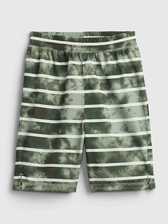 Kinderpyjama-korte broek met gerecyclede tie-dye-strepen