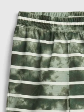 Kinderpyjama-korte broek met gerecyclede tie-dye-strepen