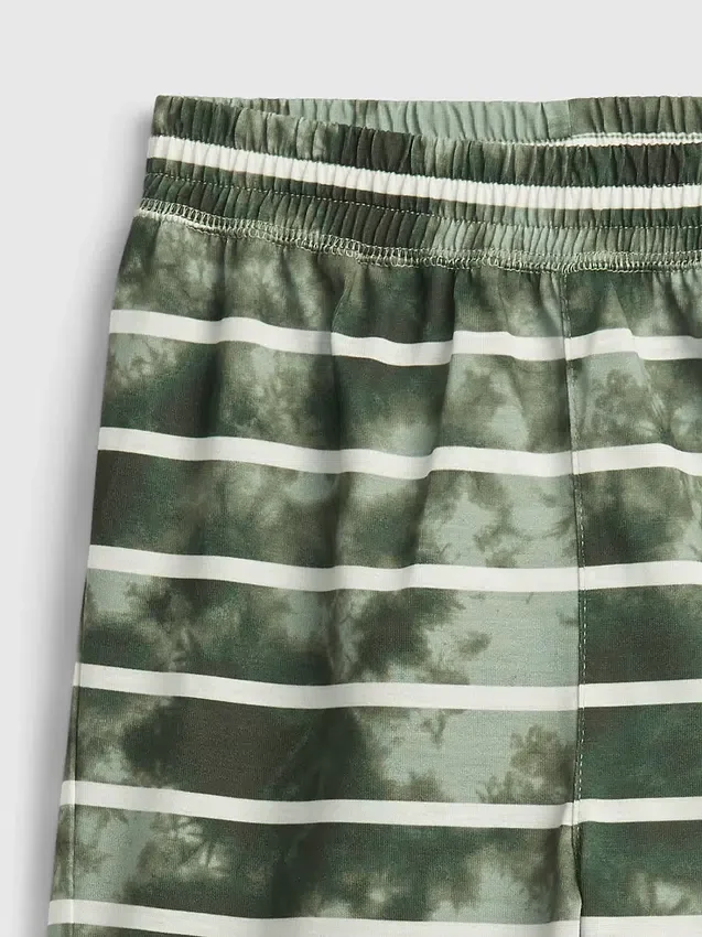 Kinderpyjama-korte broek met gerecyclede tie-dye-strepen