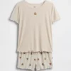Kinderpyjama-set met geribde korte broeken en Brannan Bear-motief