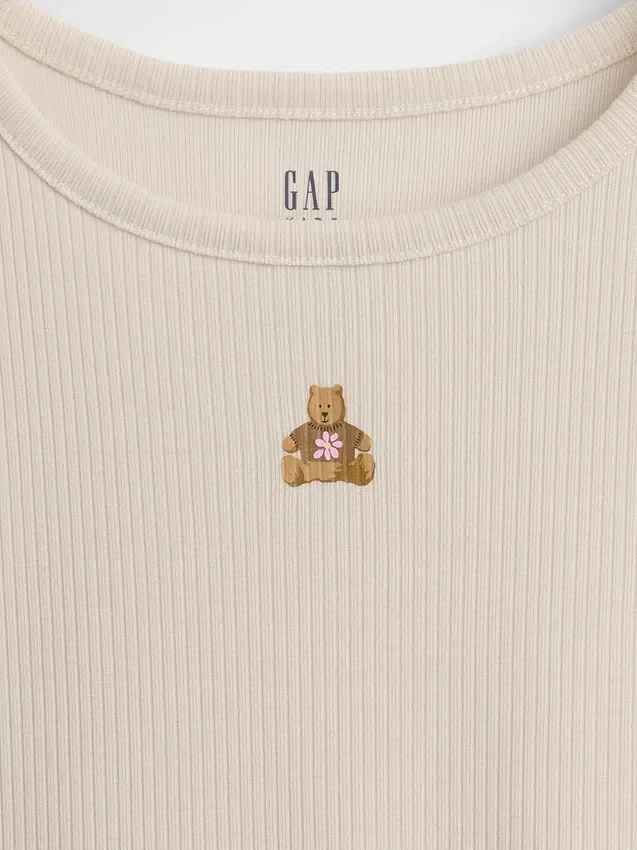 Kinderpyjama-set met geribde korte broeken en Brannan Bear-motief