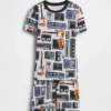 Kinderpyjama-set met korte broek van biologisch geborsteld katoen met muziekprint
