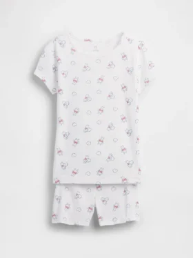 Kinderpyjama-set met Winnie de Poeh van biologisch geborsteld katoen met korte broeken