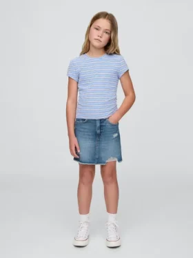 Kinderrok van denim met hoge taille