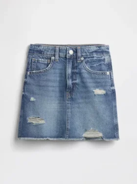 Kinderrok van denim met hoge taille