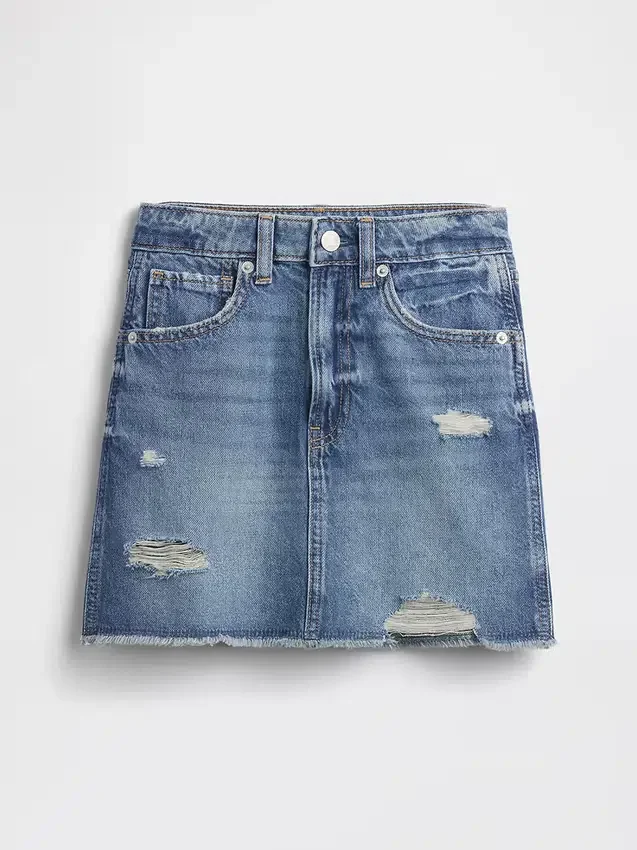 Kinderrok van denim met hoge taille