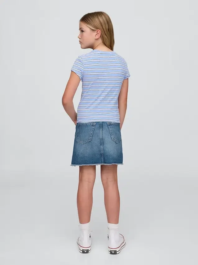 Kinderrok van denim met hoge taille