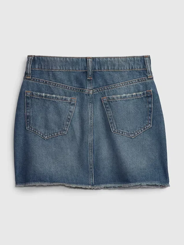 Kinderrok van denim met hoge taille