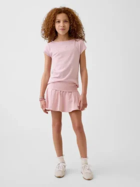Kinderrokje met omgeslagen tailleband