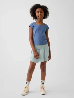 Kinderrokje met omgeslagen tailleband