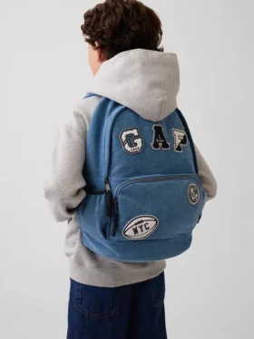 Kinderrugzak van denim met logopatch