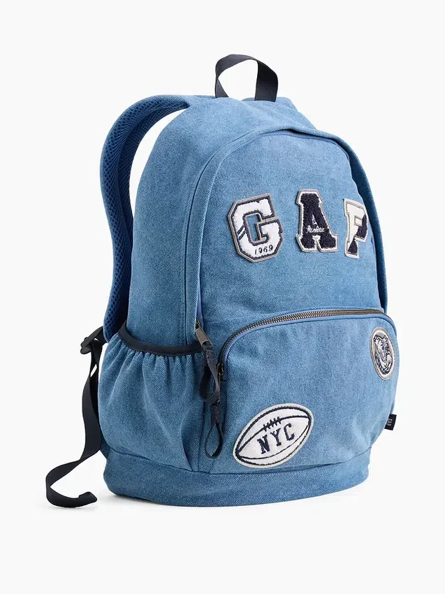 Kinderrugzak van denim met logopatch