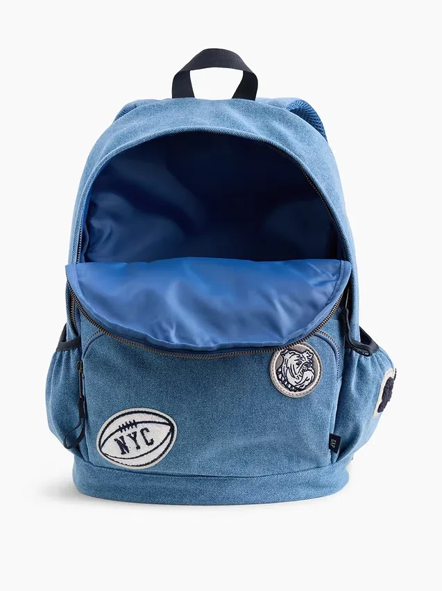 Kinderrugzak van denim met logopatch