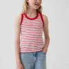 Kindertanktop met ronde hals en ribboord