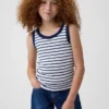 Kindertanktop met ronde hals en ribboord
