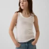 Kindertanktop met ronde hals en ribboord