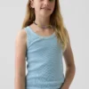 Kindertanktop met ronde hals en ribboord