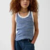Kindertanktop met ronde hals en ribboord