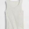 Kindertanktop met ronde hals en ribboord