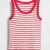 Kindertanktop met ronde hals en ribboord