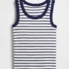 Kindertanktop met ronde hals en ribboord