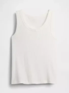 Kindertanktop met ronde hals en ribboord