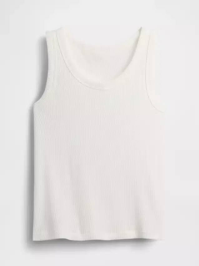 Kindertanktop met ronde hals en ribboord