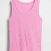 Kindertanktop met ronde hals en ribboord