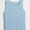Kindertanktop met ronde hals en ribboord