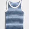 Kindertanktop met ronde hals en ribboord
