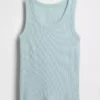 Kindertanktop met ronde hals en ribboord