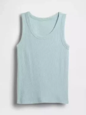 Kindertanktop met ronde hals en ribboord