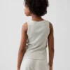 Kindertanktop met ronde hals en ribboord