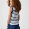 Kindertanktop met ronde hals en ribboord