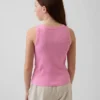 Kindertanktop met ronde hals en ribboord