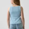Kindertanktop met ronde hals en ribboord